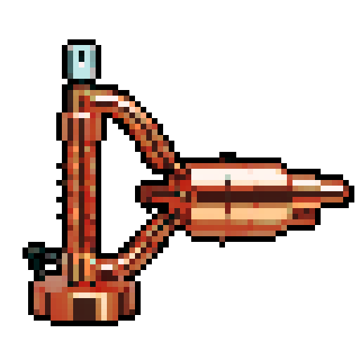 copper corkscrew with motor and electrical hookups. White background