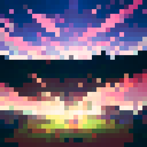 Fireflies dance around a giant tree, its branches reaching towards the sky as the friends gather around it A constellation of stars shines above, casting a soft glow on the anime-styled scene