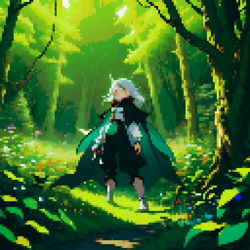 Humanoid bat, in forest, in trees, cute