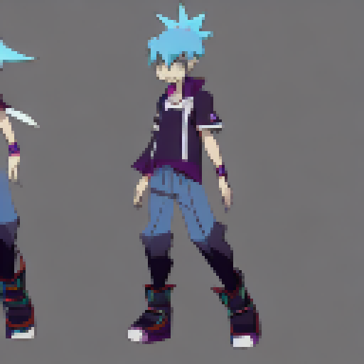 Sprite sheet of the reference image character walking and to the right