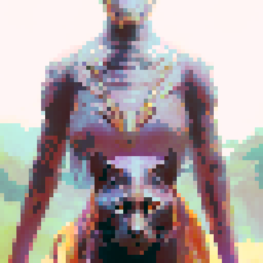 Sleek, tribal, and fierce. A majestic Ntchala black panther prowls through a lush jungle, its obsidian fur glistening in the dappled sunlight as it surveys its territory with piercing yellow eyes.