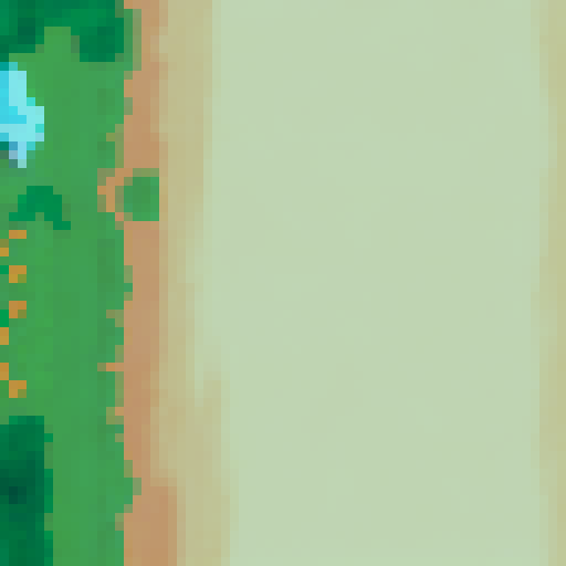 Create a pixel image to play with the playing fields of various biomes.Description of the game: The game is made in the style of a board game with unique rules. The drawing should go vertically.There should be a path vertically in the middle of the field. The field size is 116x46 pixels, they must be three-dimensional. field name: Forest Biome.