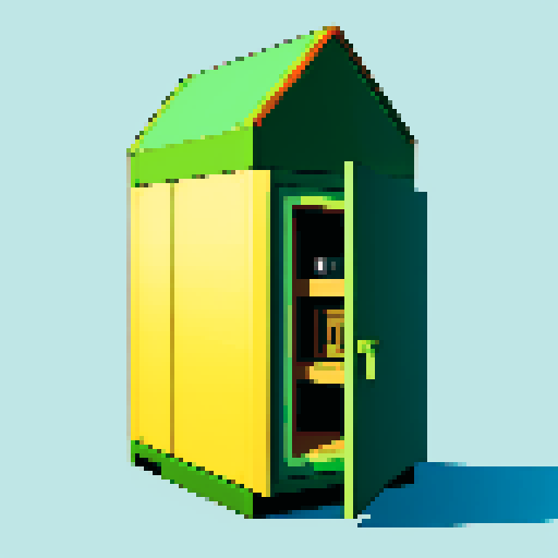 Show a vault with a big safe in it
