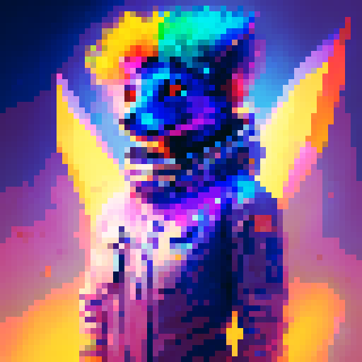 Vibrant, abstract expressionism. 

        Rainbow-colored hands grasp a glittering heart as a towering figure made of neon lights watches over a bustling Pride parade.