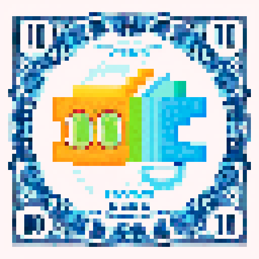 100 dollar bill, crisp and pristine, intricately detailed with pixel art, vibrant sRGB colors