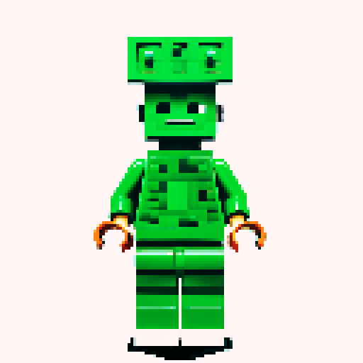 lego pixel, vibrant colors, blocky shapes, small plastic bricks, isometric perspective, retro video game, low resolution, 8-bit graphics, sharp edges, square grid, limited color palette, nostalgic feel, brick-built characters, iconic lego logo, digital recreation, detailed textures, crisp lines, simplified forms, nostalgic gaming vibes