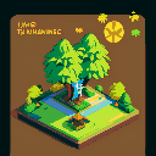 Giant Pineapple tree. Isometric view, set at night. With little baby pineapple saplings around. No background. 6-colour palette.
