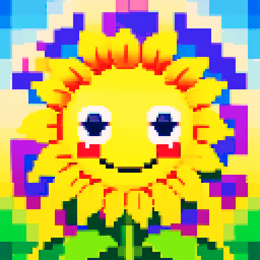sunflower with smiling face