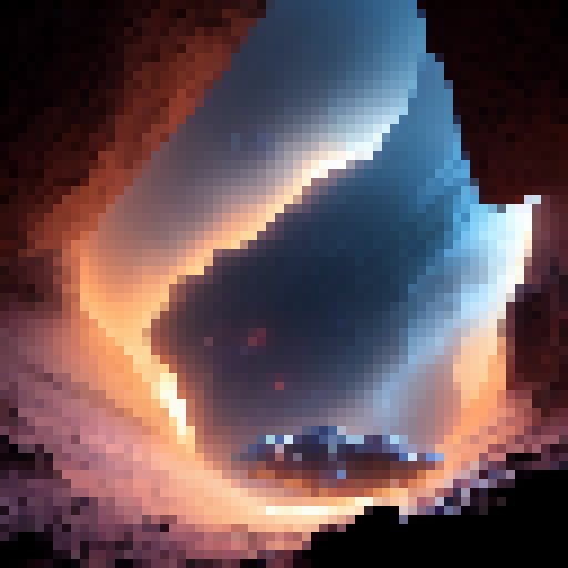 Descending into a glowing cavern filled with shimmering crystals, the sleek, metallic mining vessel navigates through twisting tunnels, its powerful drills churning up clouds of dust and debris in a dazzling display of science fiction-inspired art.