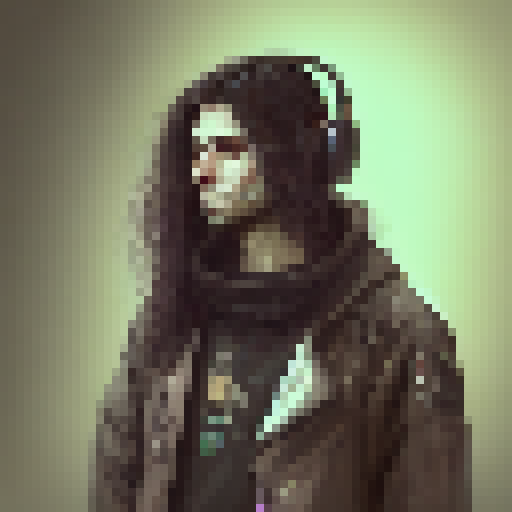 hacker from a corporation, long-haired, cyberpunk, dystopian future, portrait 