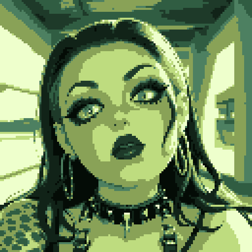 curvy, busty goth girl , whole head portrait, black hair, purple eyeshadow, red lipstick, wearing bikini, studded collar, glamour shot, vibrant srgb colors, edgy aesthetic