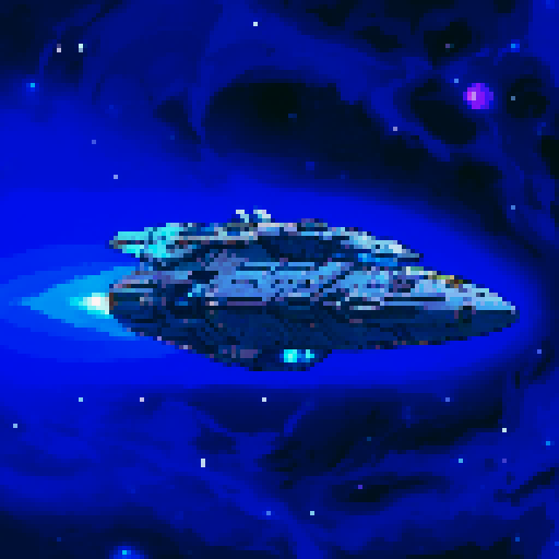 spaceship flying in the cosmos