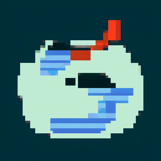 whale monster, black outline. pixel art. Blue eyes
