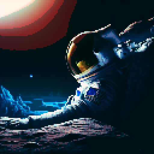 an astronaut ((fully detailed and realistic no deformations )) lost on the moon, in the realistic sci-fi and cinematic Photographic style, extremely detailed in 4k/8k with cinematic lighting with a feeling of despair and suffocation No face showing, just the reflection of the helmet 
