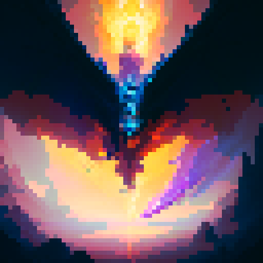 Fiery dragon with shimmering scales, wings spread wide as it soars through a cloudy sky, spewing flames from its monstrous jaws with a backdrop of a mystical kingdom in a fantasy RPG style