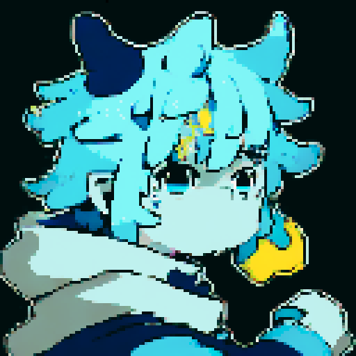 basilisk, blue and white color scheme, pixel art, sRGB