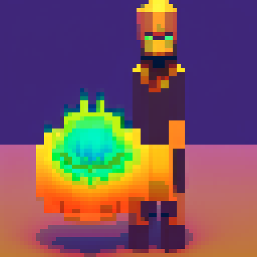 create a fire element wizard with an topaz inspired color palette casting a healing spell over him