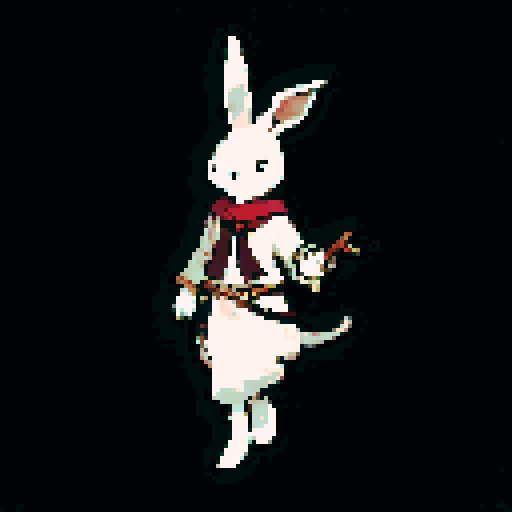 Mysterious and whimsical wererabbit in the style of wizardry