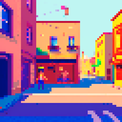 side profile of urban street