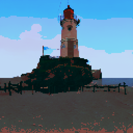 Landscape, vibrant colors, swirling clouds, towering lighthouse, crashing waves, rocky cliff, dramatic sunset