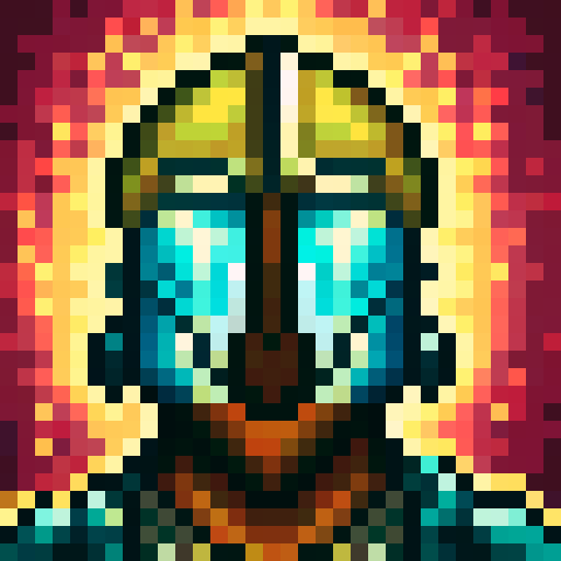 the word Flatty with a bold black outline, skillfully designed in a 32x32 pixel art game icon style, showcasing vibrant sRGB colors