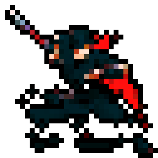 Ninja in Shadow, shuriken flying, katana gleaming, blood splattering, dark theme, pixel art, sRGB