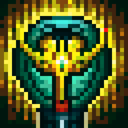 crane with human eye as its body, skill art, close up, portrait, game icon, 32x32 pixel art, sRGB