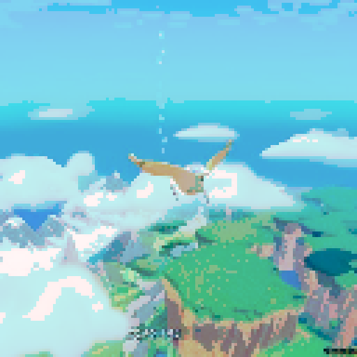 Flying above clouds, winged whale