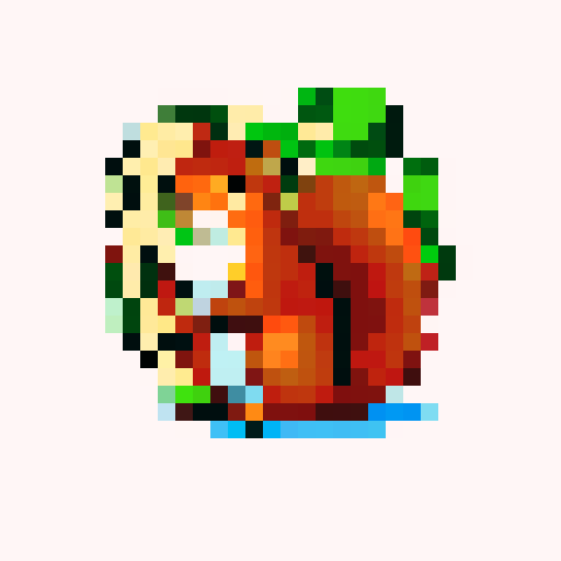 A red squirrel, looking ahead