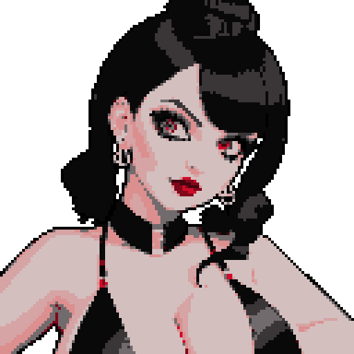 busty goth, nude curvy goth, cute goth woman, with black hair, and red lipstick, nude breast, beauty photo, glamour shot, avatar portrait