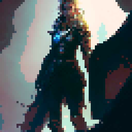 female water genasi half dwarf, red plate armor, flaming longsword, large stone tower shield with runes, fantasy RPG