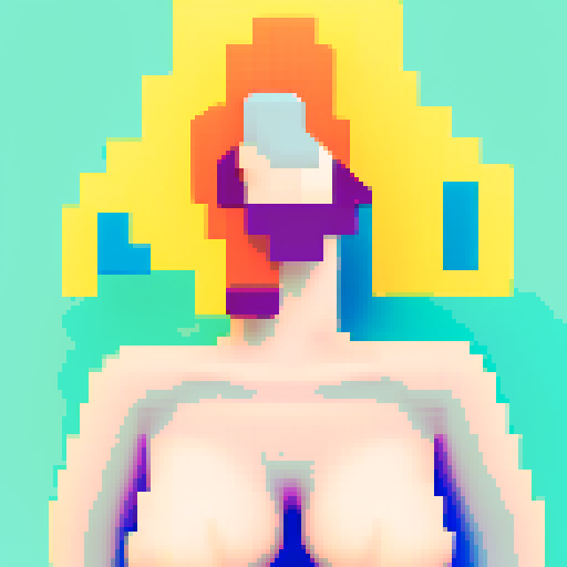 naked girl, sexy ass, vibrant colors, pixelated curves, retro nostalgia, pixel art