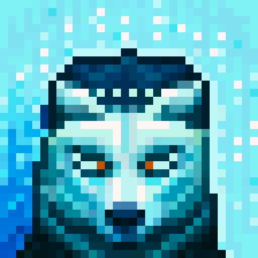 wolf avatar, portrait, glowing eyes