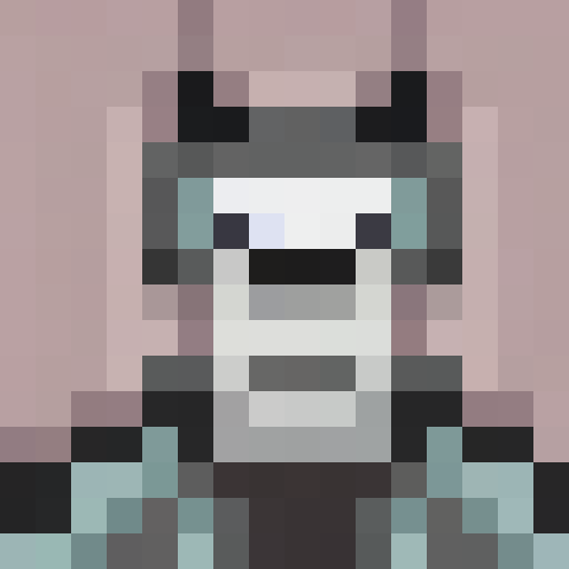 grey and white dog head, floppy ears, expressive eyes, close-up, pixel art, game icon, 16x16, portrait