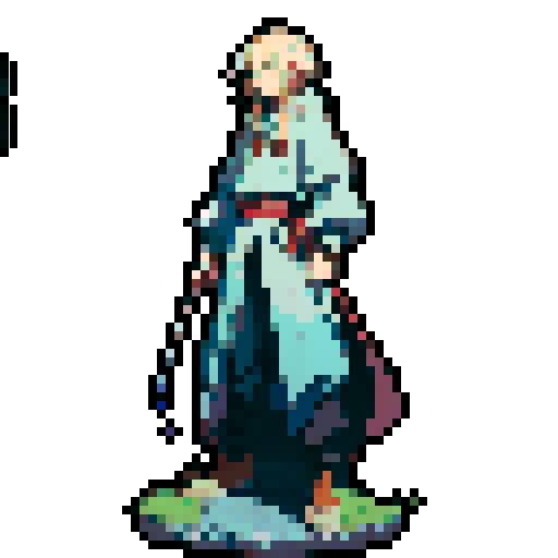 Full-body image of a wizard ready to fight