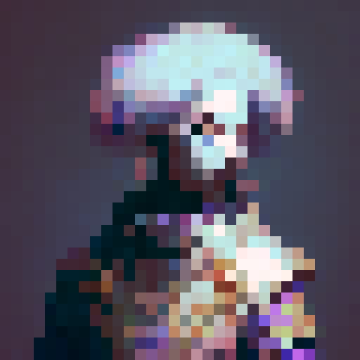 muromachi-era samurai in traditional armor, sprite for roguelike game