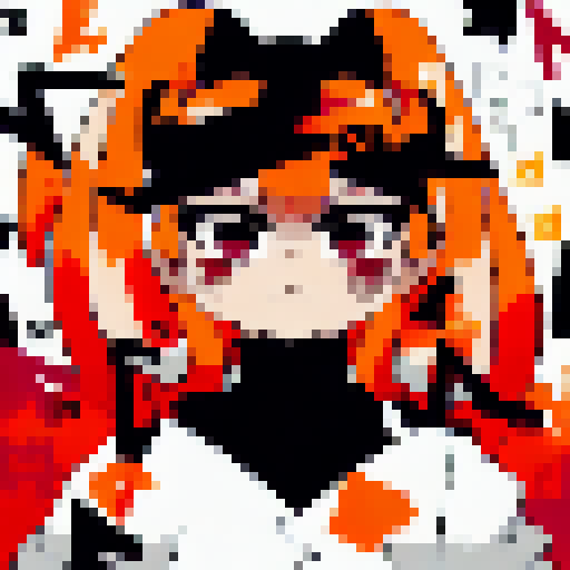 Kitsune girl, orange and white colors