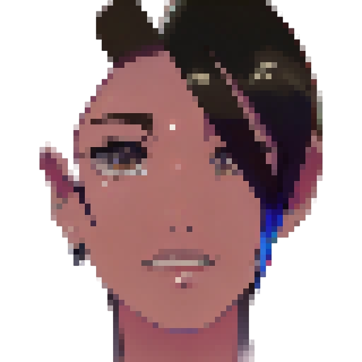 "Create an anime-style portrait featuring a kaleidoscope of vibrant hues, from electric blue to neon pink, with bold strokes and crisp lines that bring the character's hair and eyes to life."