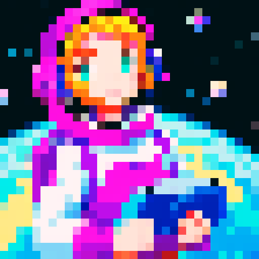 Human girl farmer in outer space