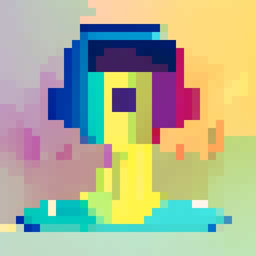 Space helmet, praying mantis, vibrant colors, pixelated, angular lines, retro aesthetic, 8-bit graphics, blocky design, futuristic, neon shades