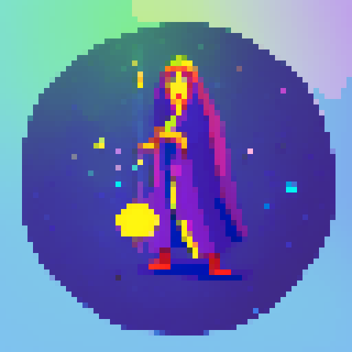 Wizard, flowing robe, vibrant colors, stars and moons, magical staff, swirling patterns