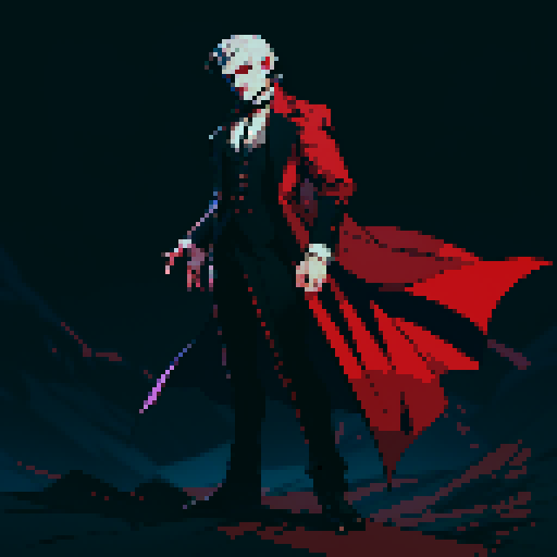 vampire lord, male vampire, full-body image, gentleman, dracula, ready to fight, facing left, cathedral, gothic background, detailed background, dark chamber, cool pose