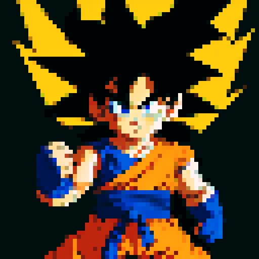 Create Goku from Dragonball Z in the style of TMNT Shredders Revenge.