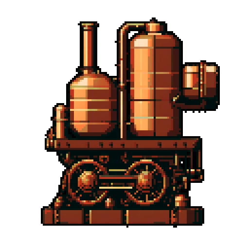 simple, geometrical copper tank treads. Steampunk. It should be seen from the left side with no perspective, on a solid-color background.