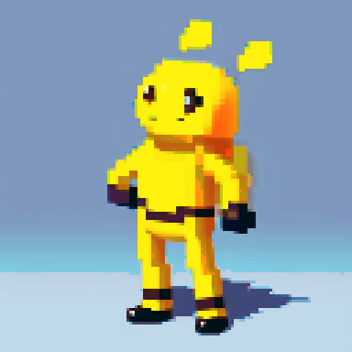 antropomorphic smiling bee in pants