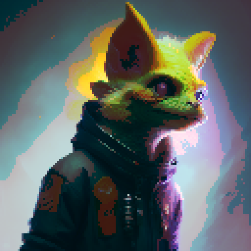 A fire imp. furry and gremlin-like. on a grey background