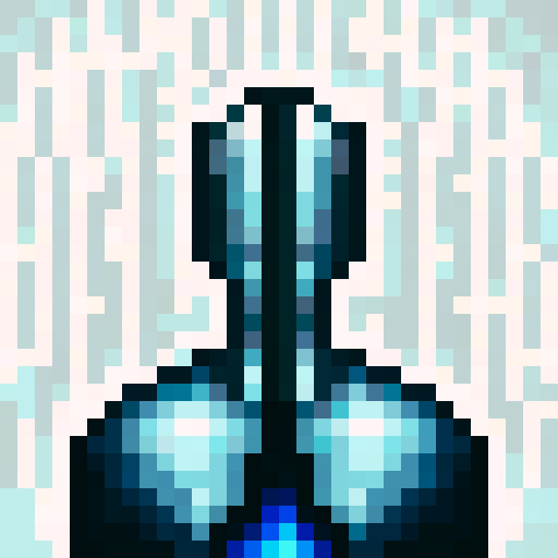 armour, pistol, game icon, 32x32 pixel art, sRGB, skill art, close up, portrait, metallic sheen, intricate engravings, futuristic design, glowing energy core, intense focus, sharp edges, vibrant colors