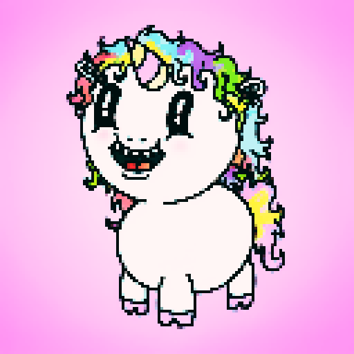 unicorn, no shading, basic colors, sharp