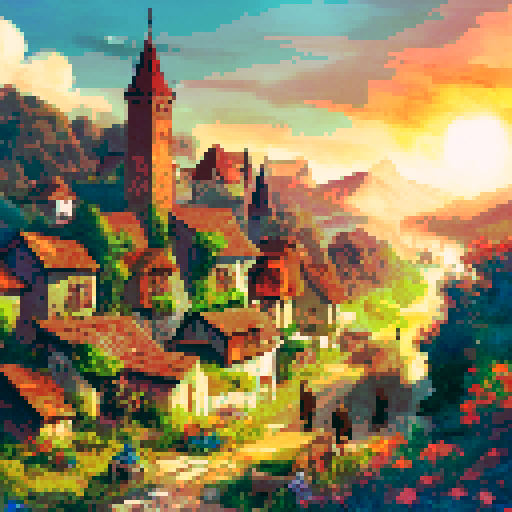 medieval village landscape 1920x1080