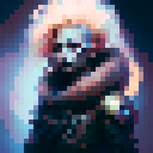 headshot of a bold, fierce, yet slightly adorable humanoid creature with a semi-profile, featuring glowing eyes, and flowing, ethereal hair, no background